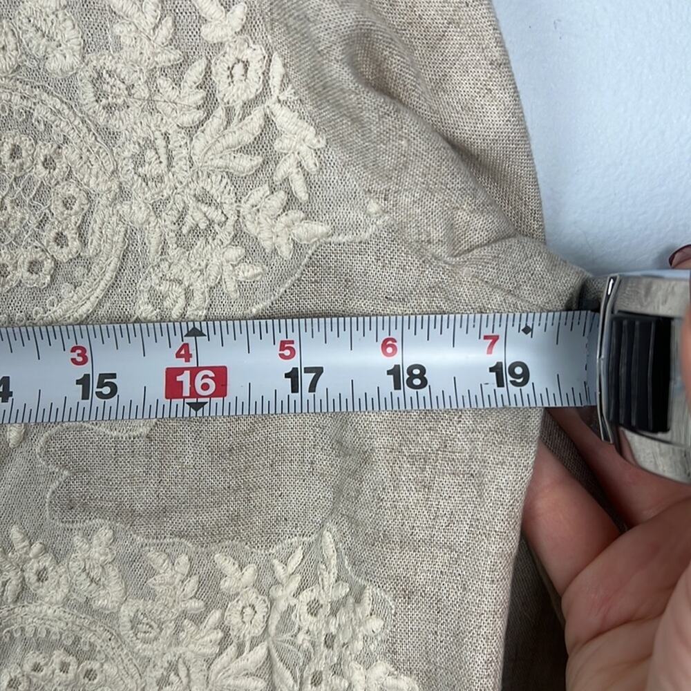 Soft Surroundings Kamal natural button down lace detail tunic - Picture 5 of 9